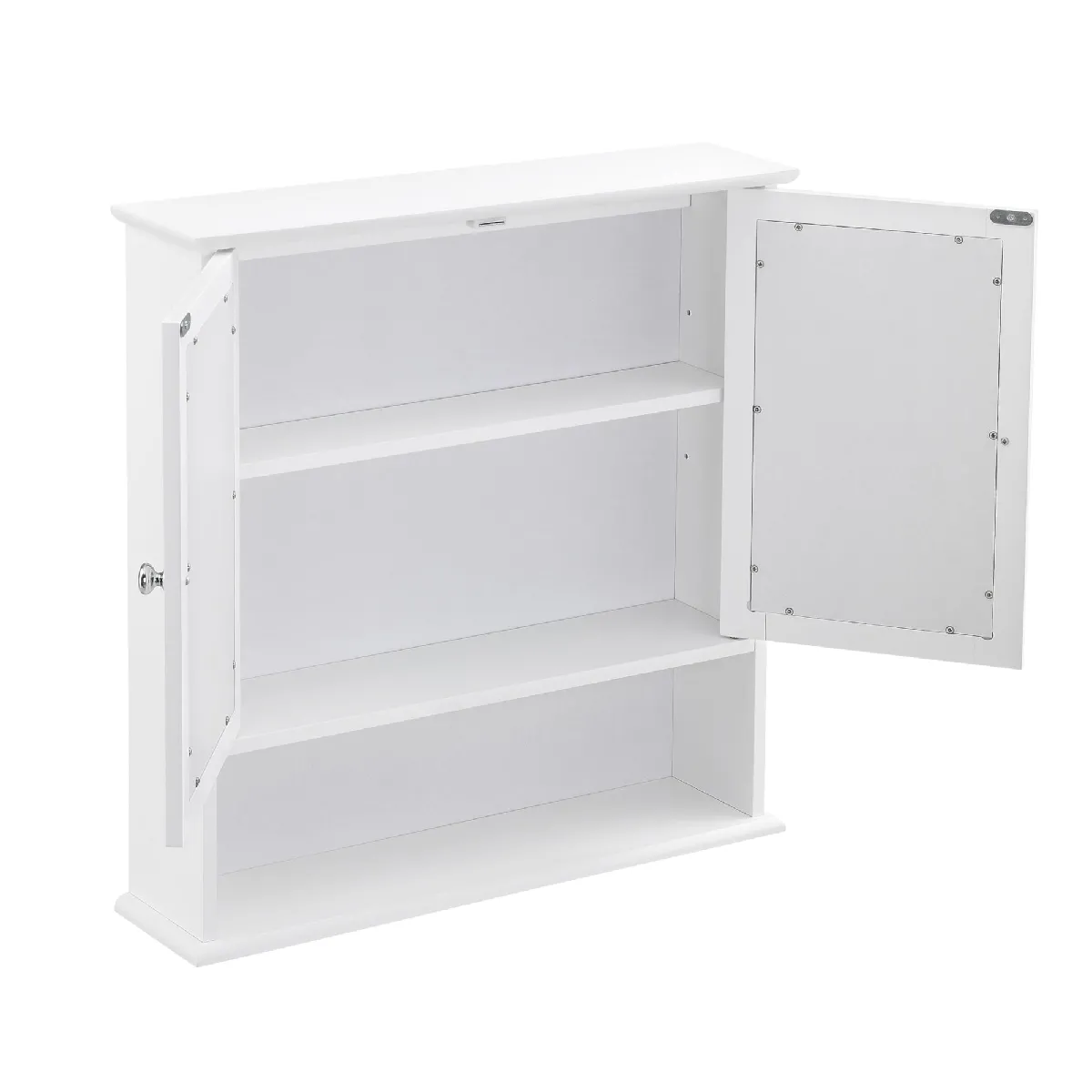 Helloshop26 Placard miroir 2 portes - Blanc