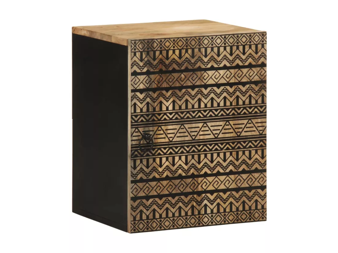 Armoire de salle de bain suspendue bois massif manguier