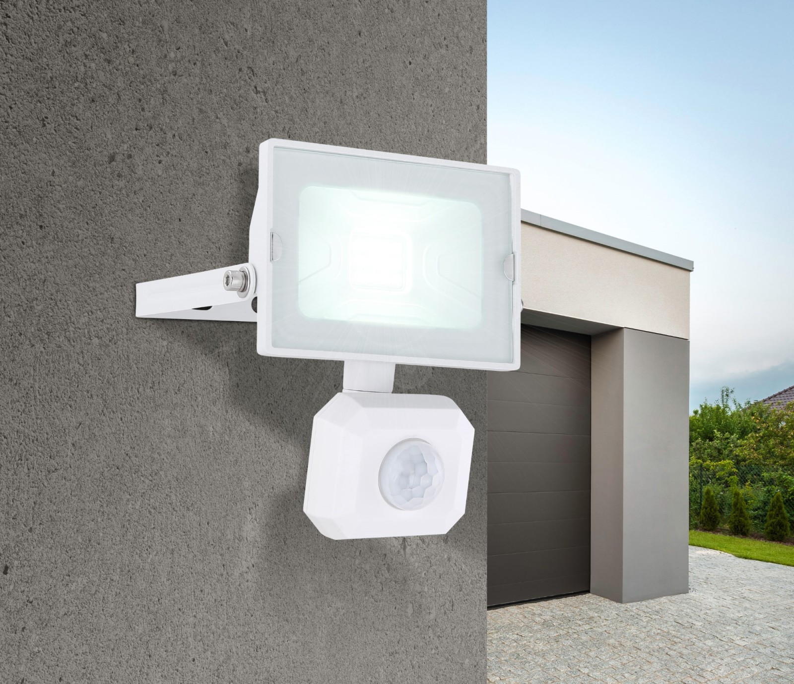 Außenlampe - weiß - Aluminium - schwenkbar