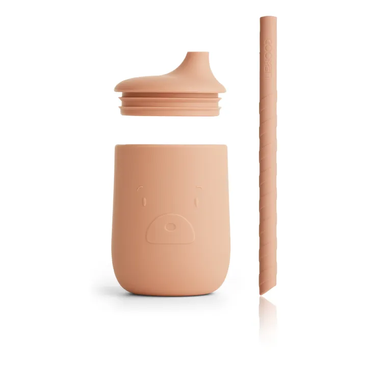 Liewood Gobelet avec paille Ellis en silicone | Rose