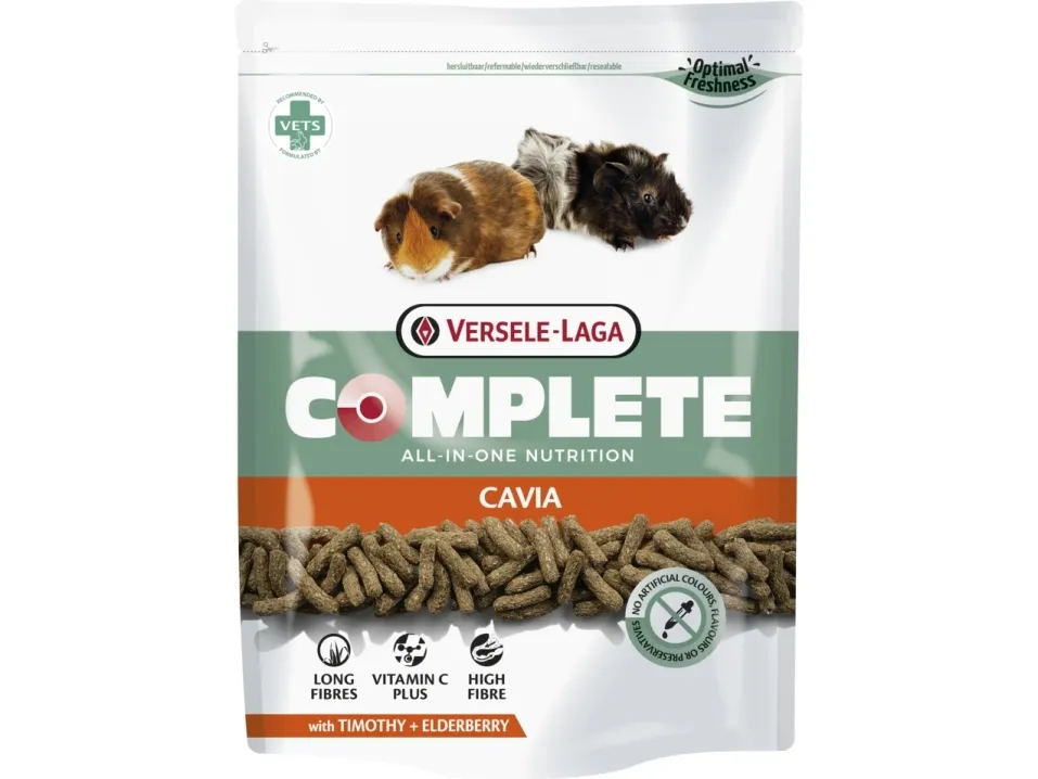Versele-Laga Cavia Complete, Snack, 500 g, Marsvin, Vitamin A, vitamin C, vitamin D3, vitamin E, Kobber, Jod, Jern, Mangan, Selenium, Zink, 14%