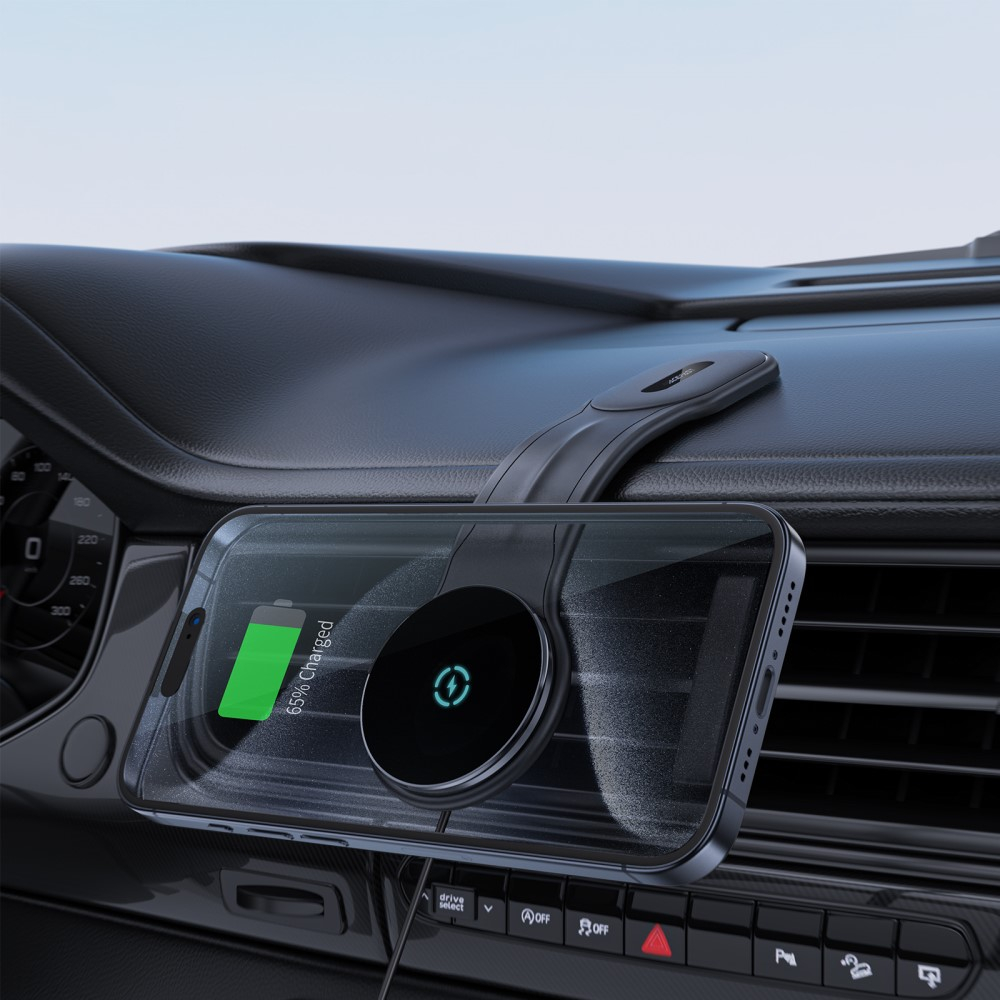 (15W) Dashboard MagSafe Auto KFZ Ladegerät Halterung mit Klebefläche - Schwarz