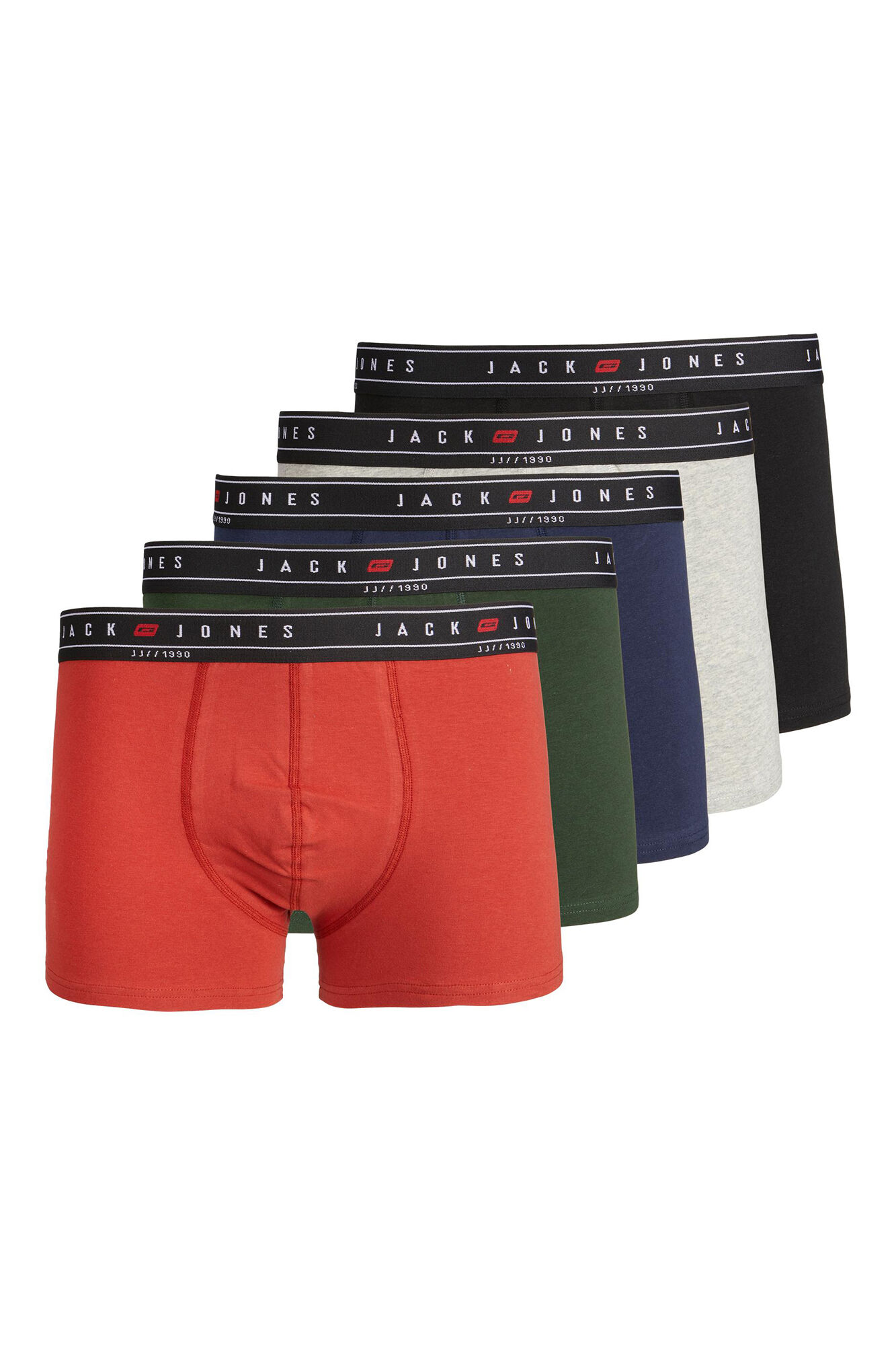 Pacote com 5 cuecas boxer de algodão.