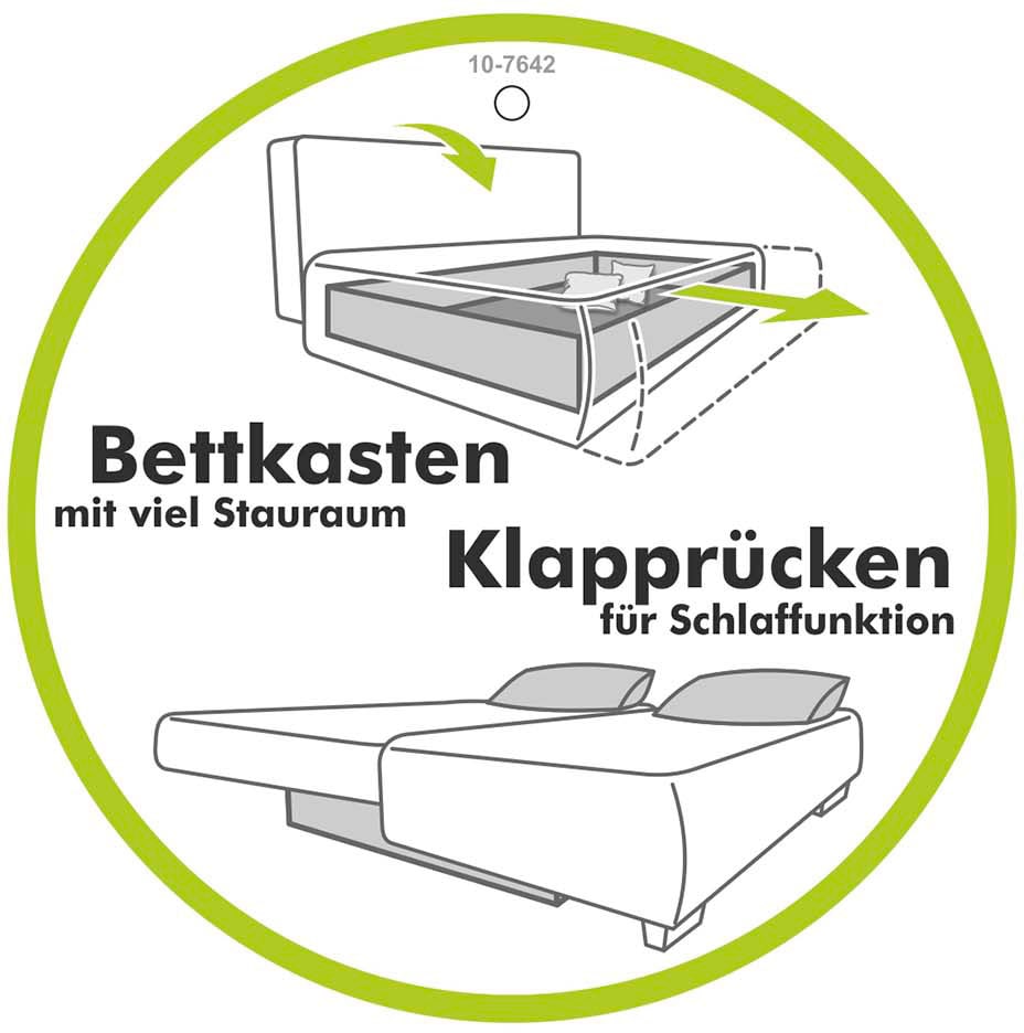 Jockenhöfer Gruppe Schlafsofa »Maja, Dauerschlafsofa« Wende-Federkernmatratze, Liegefläche 160x200 cm, Bettkasten