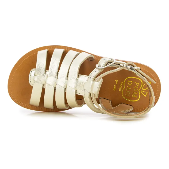 Pom d'Api Sandales Plagette Gladiator  | Argenté