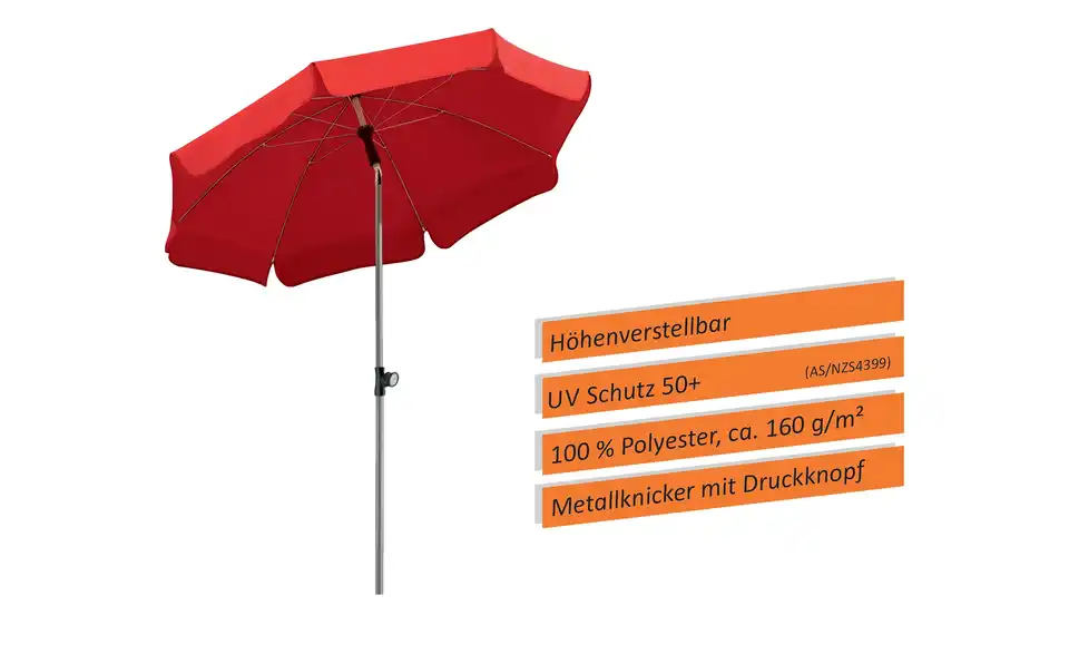 Sonnenschirm Locarno 150 cm Rot