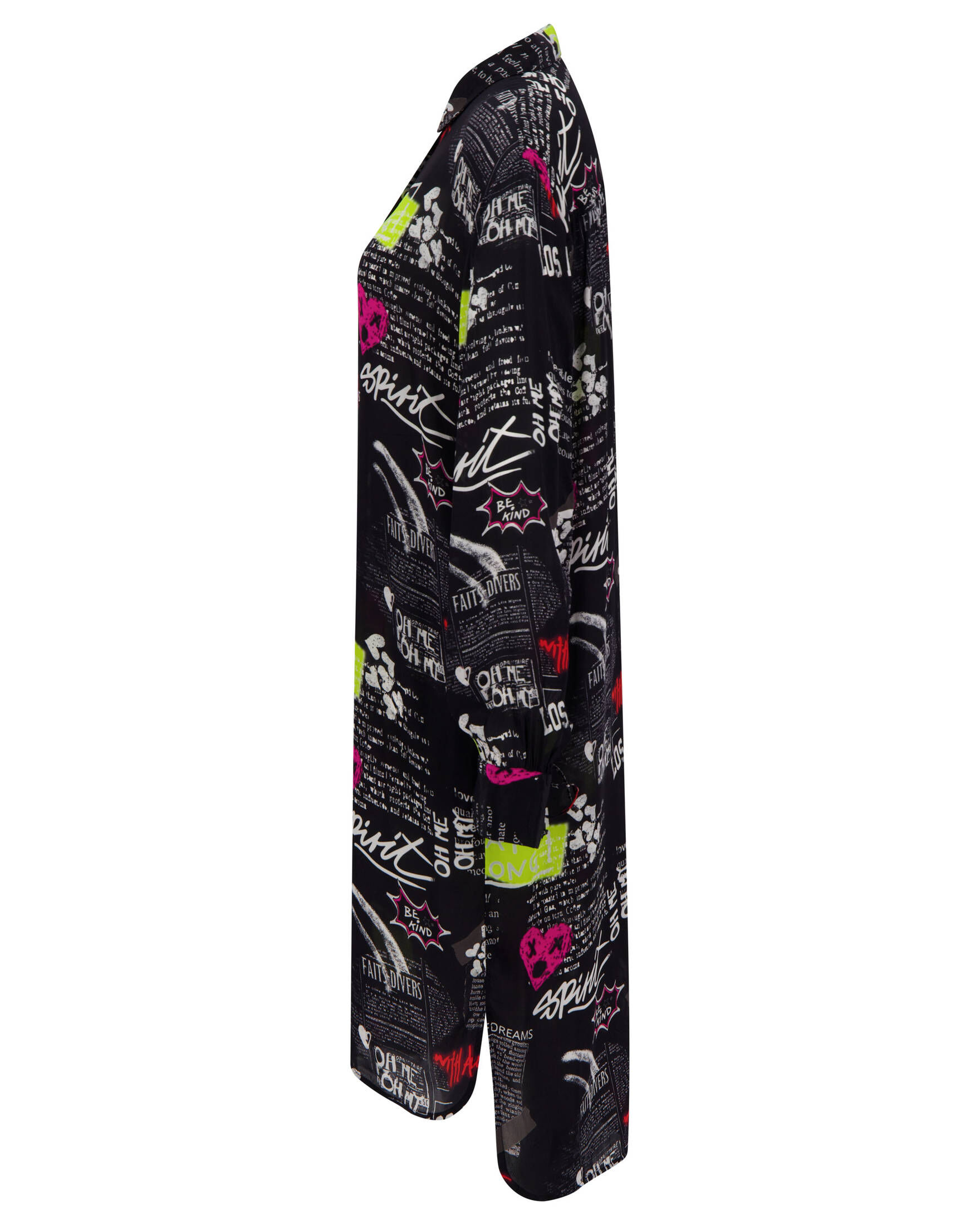 Frogbox| Damen Hemdblusenkleid aus Viscose NEWSPAPER