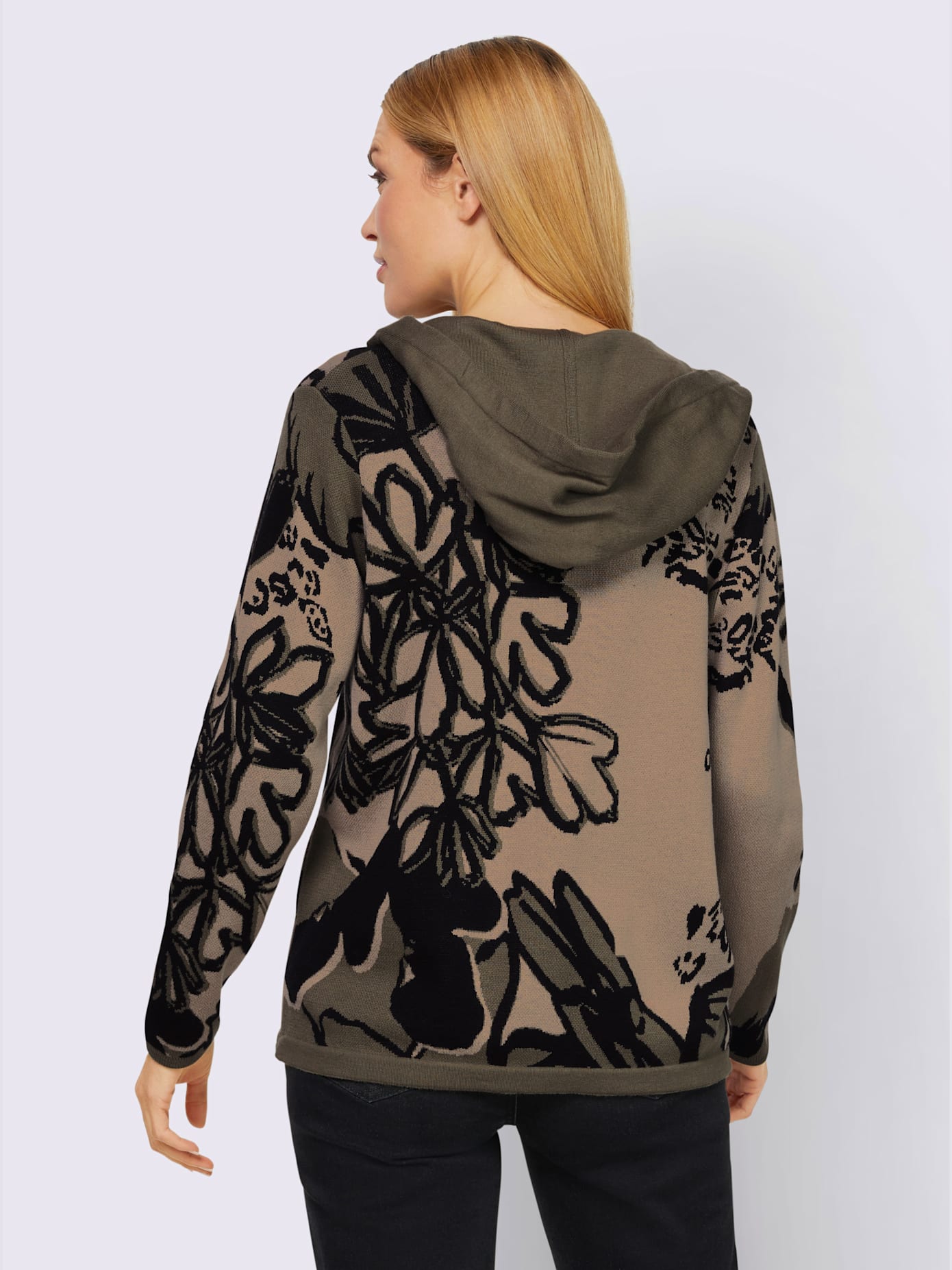 Veste en tricot joli jacquard à l'aspect animal
