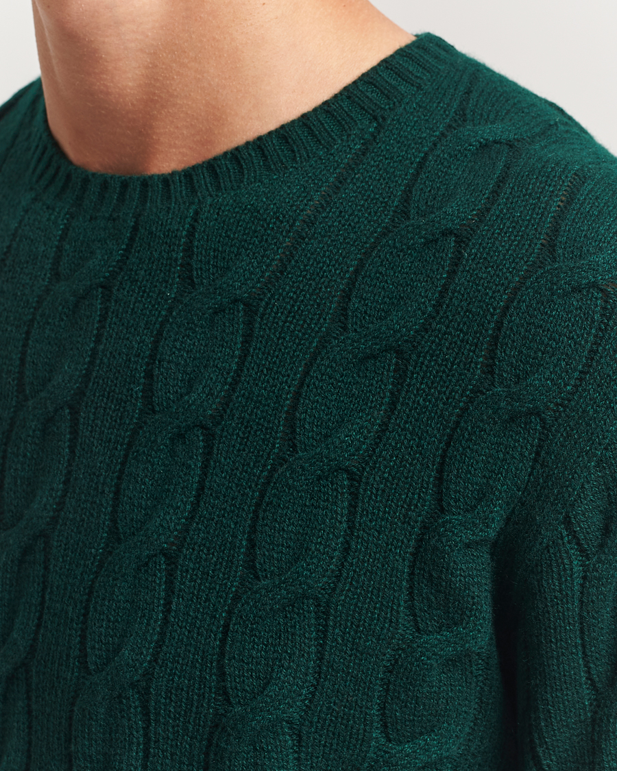Ralph Lauren Purple Label Cashmere Cable Sweater Moss Agate