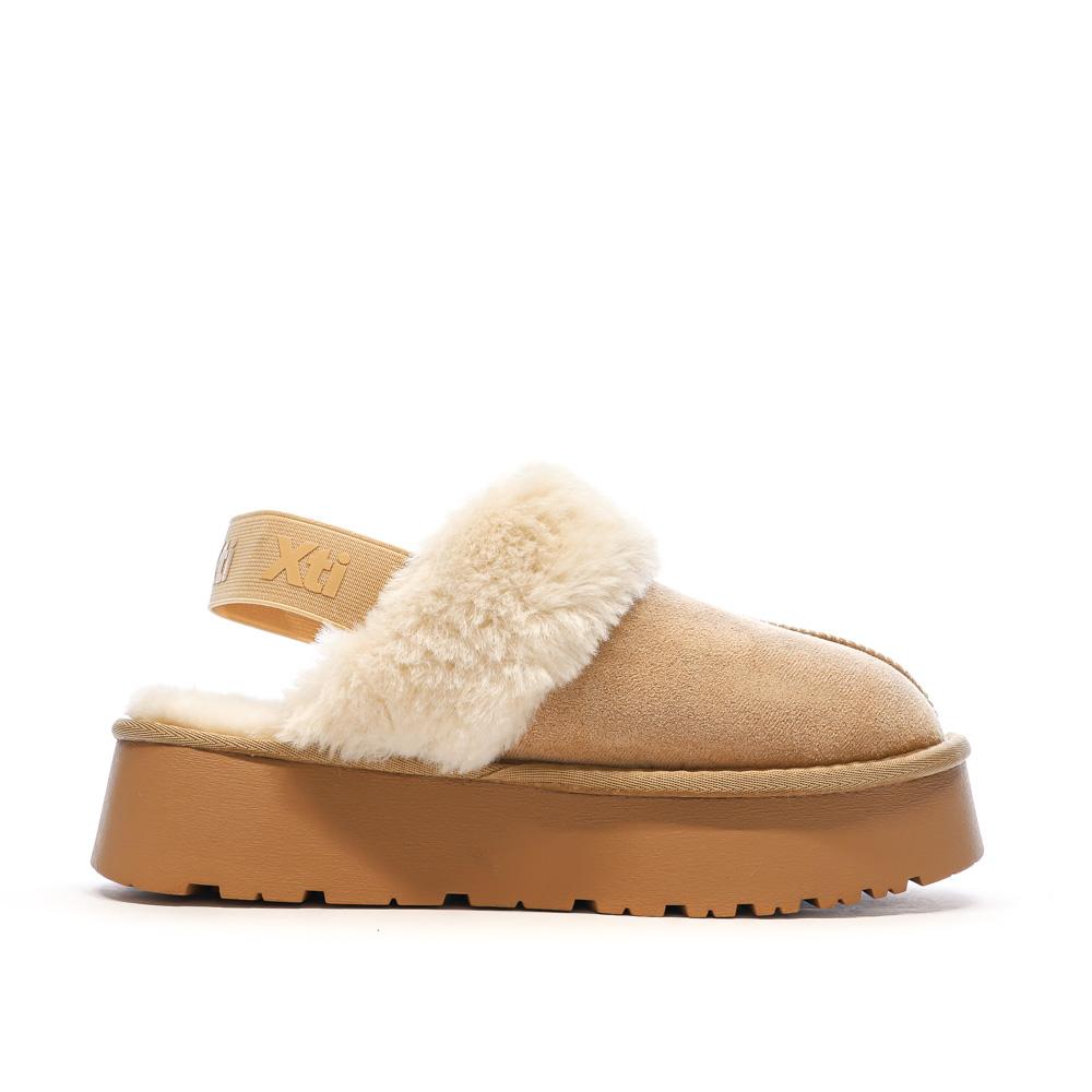 Xti Sabots fourrés à élastique Beige Femme Xti Microfiber