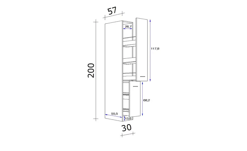 Apothekerschrank Ens 200 cm