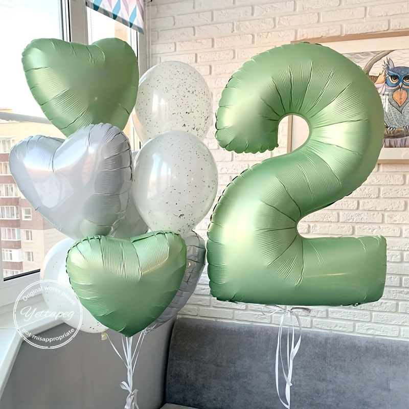 (90cm) Zahlen Ballon Geburtstags Party Luftballon Folienballon - Zahl 1 / Pastell Blau