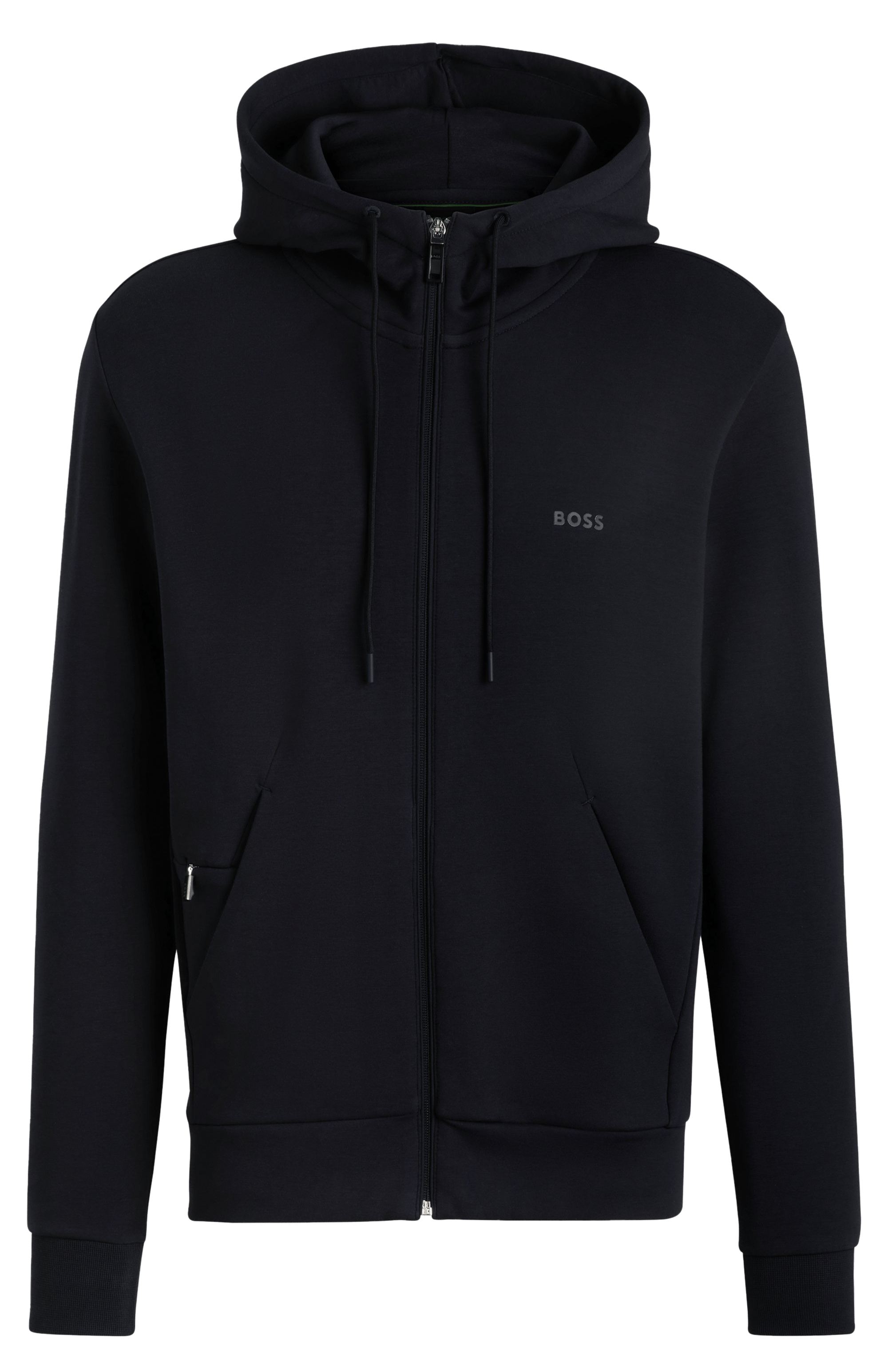 Sweat à capuche zippé en coton | Bleu