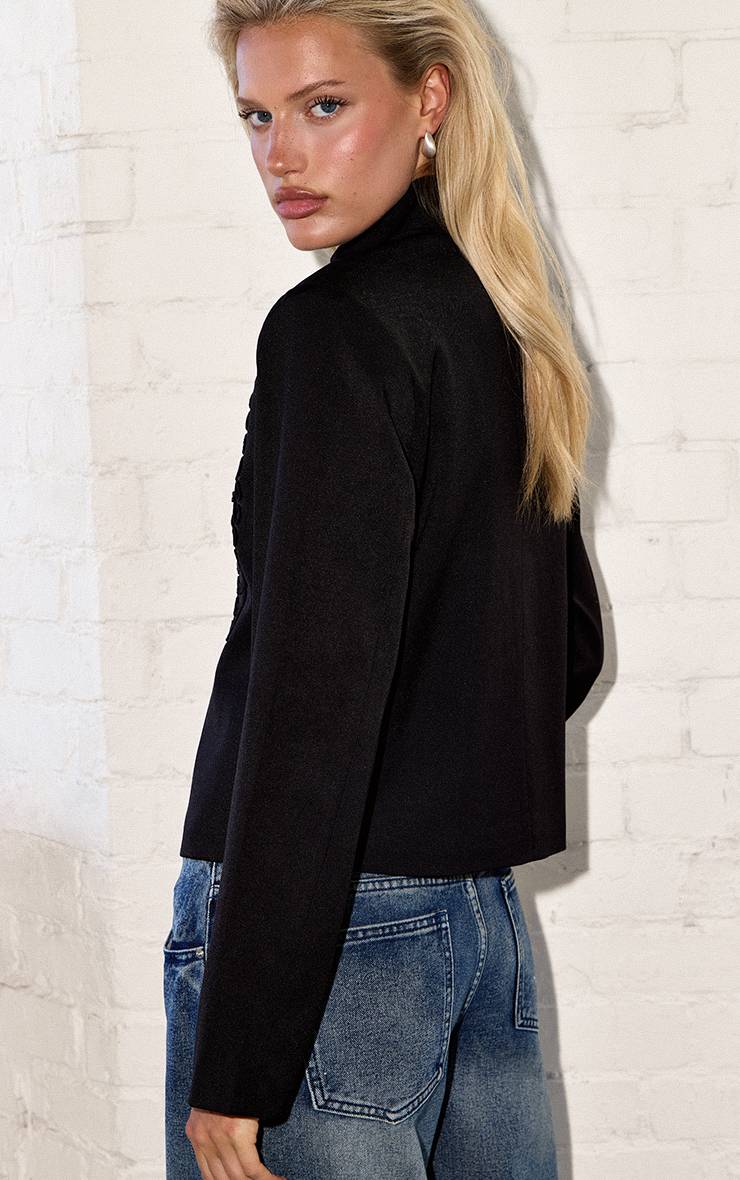 Noir Veste De Style Militaire