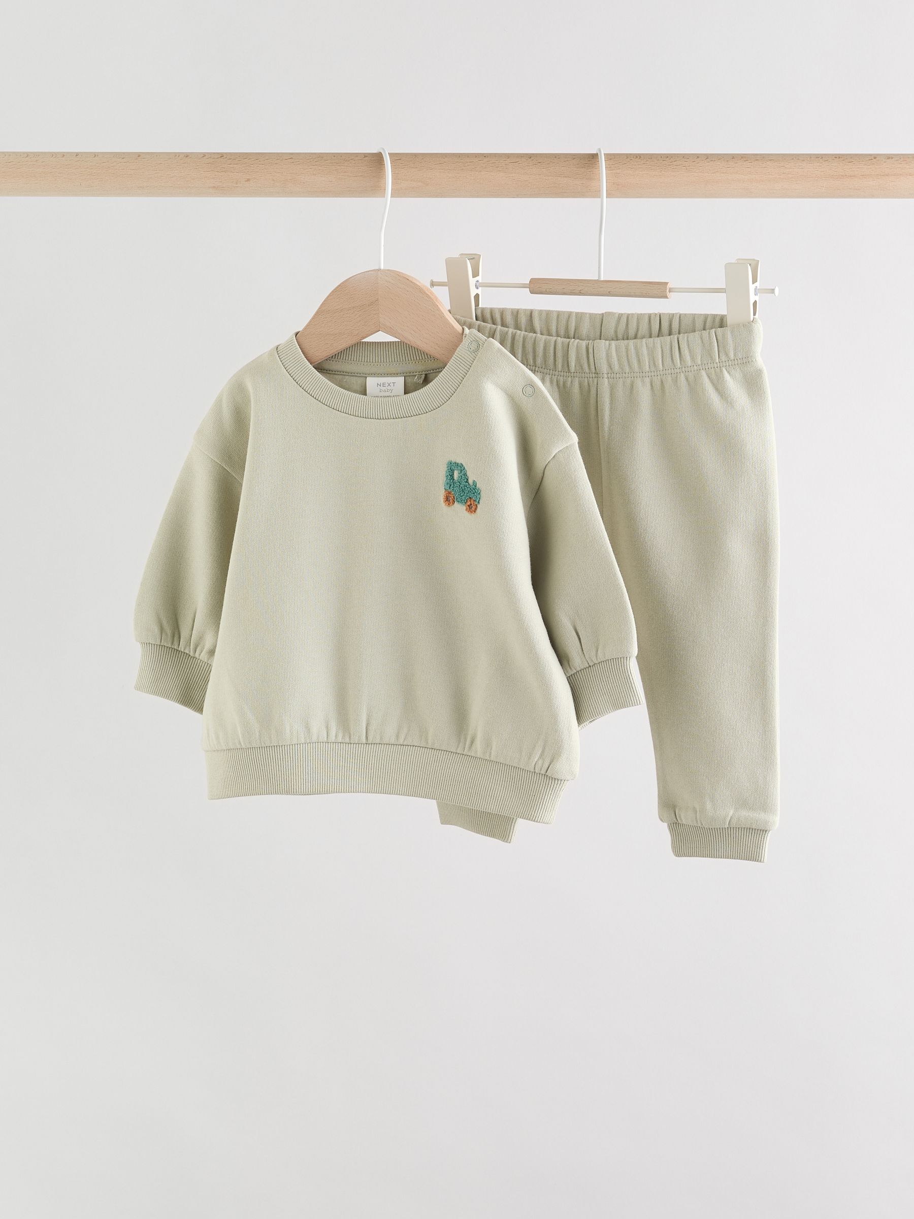 Sage groene trekker - Baby sweatshirt en joggingbroek set (0mnd-2jr)