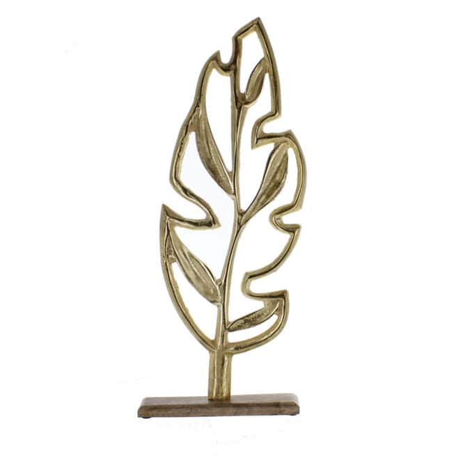 Blattsilhouette gold/braun - ca. 18 x 6 x 51 cm