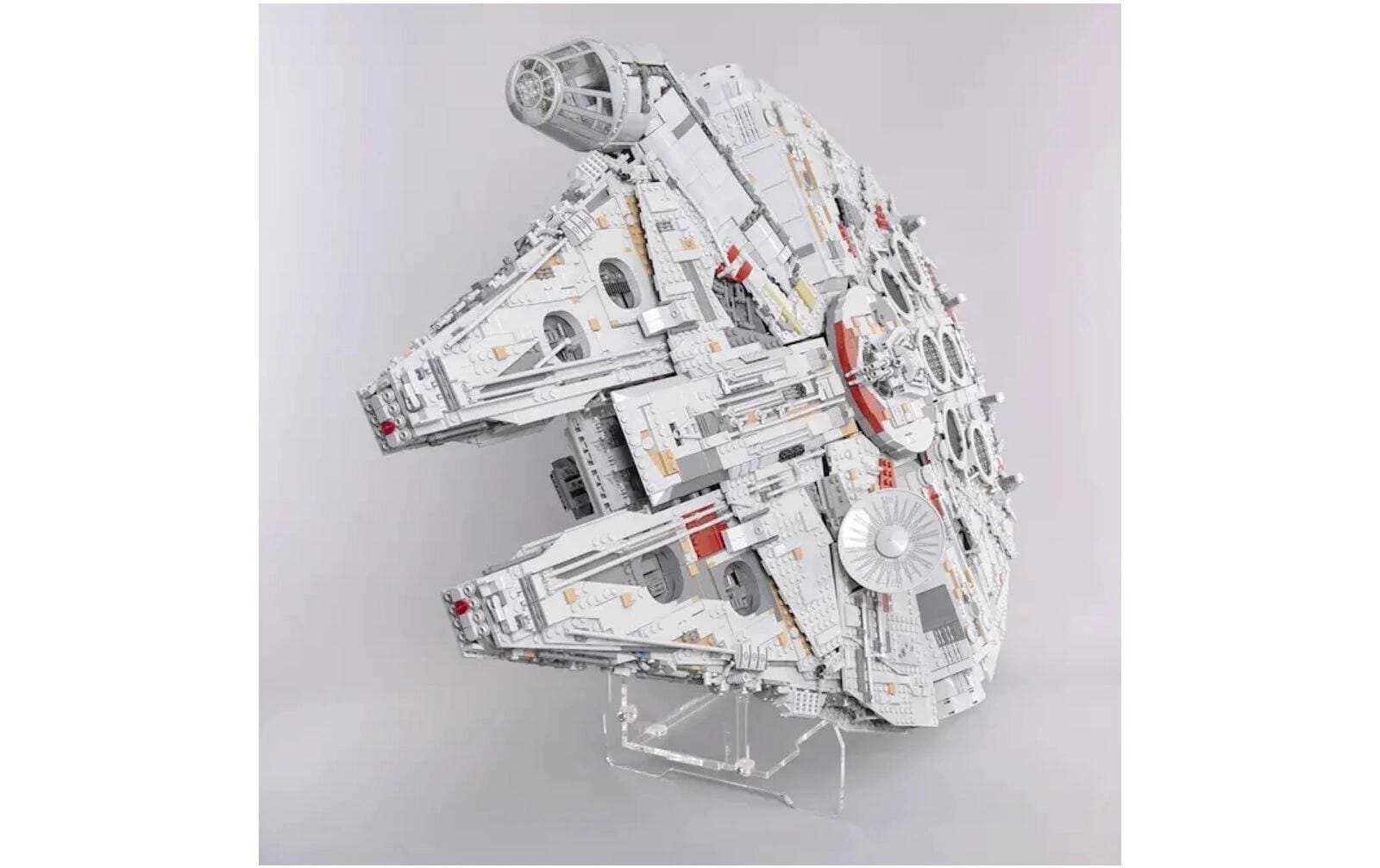 Baukasten Acryl-Display für LEGO 75192 Star Wars<br>Vertikale Acry-Display-Box und Ständer mit Hintergrundbild für LEGO Star Wars UCS Millennium Falcon