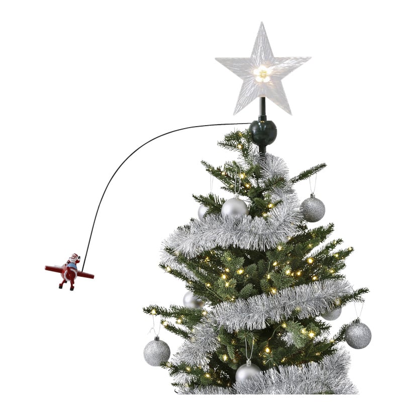 Toppstjerne med flyvende nisse 51 cm