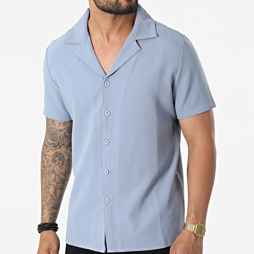 Chemise Manches Courtes Bleu Clair