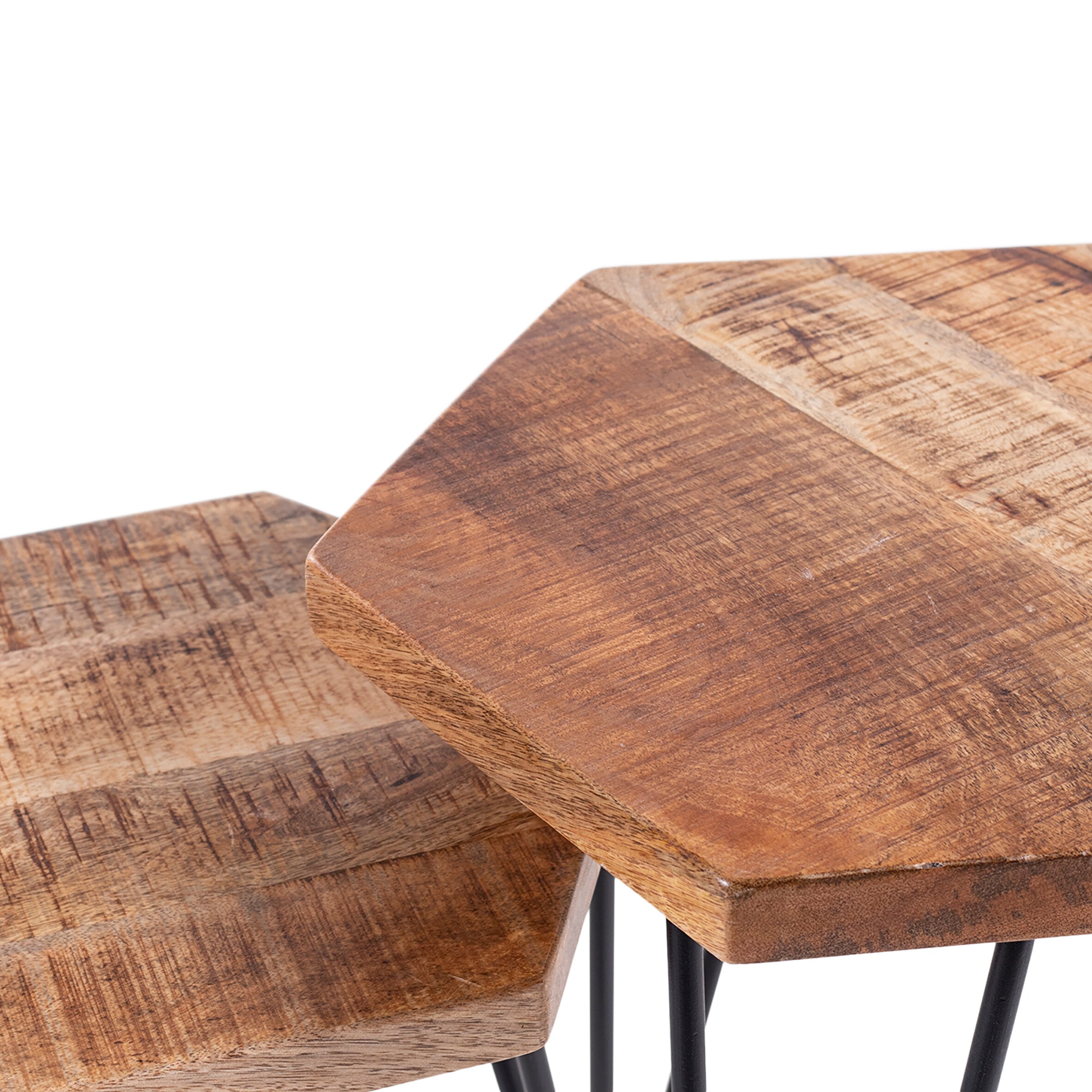 byLIVING Zweisatztisch ELEA, B 45x40 cm, H 45/55 cm, Mangoholz natur/schwarz