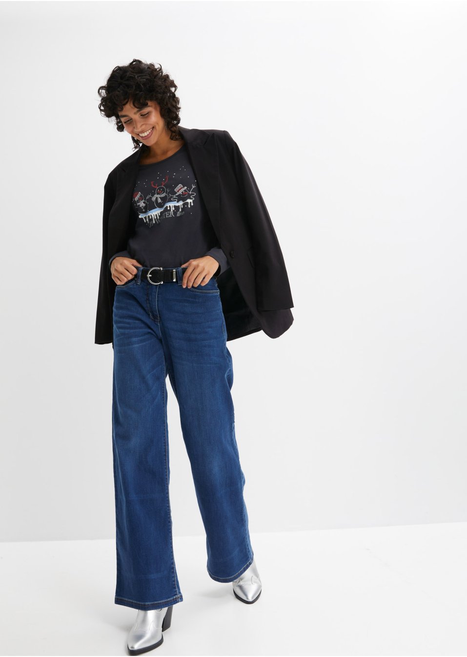 T-shirt manches longues avec motif de Noël