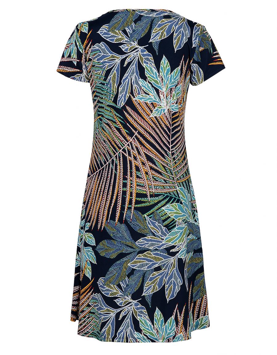 Robe imprimée bleu vert