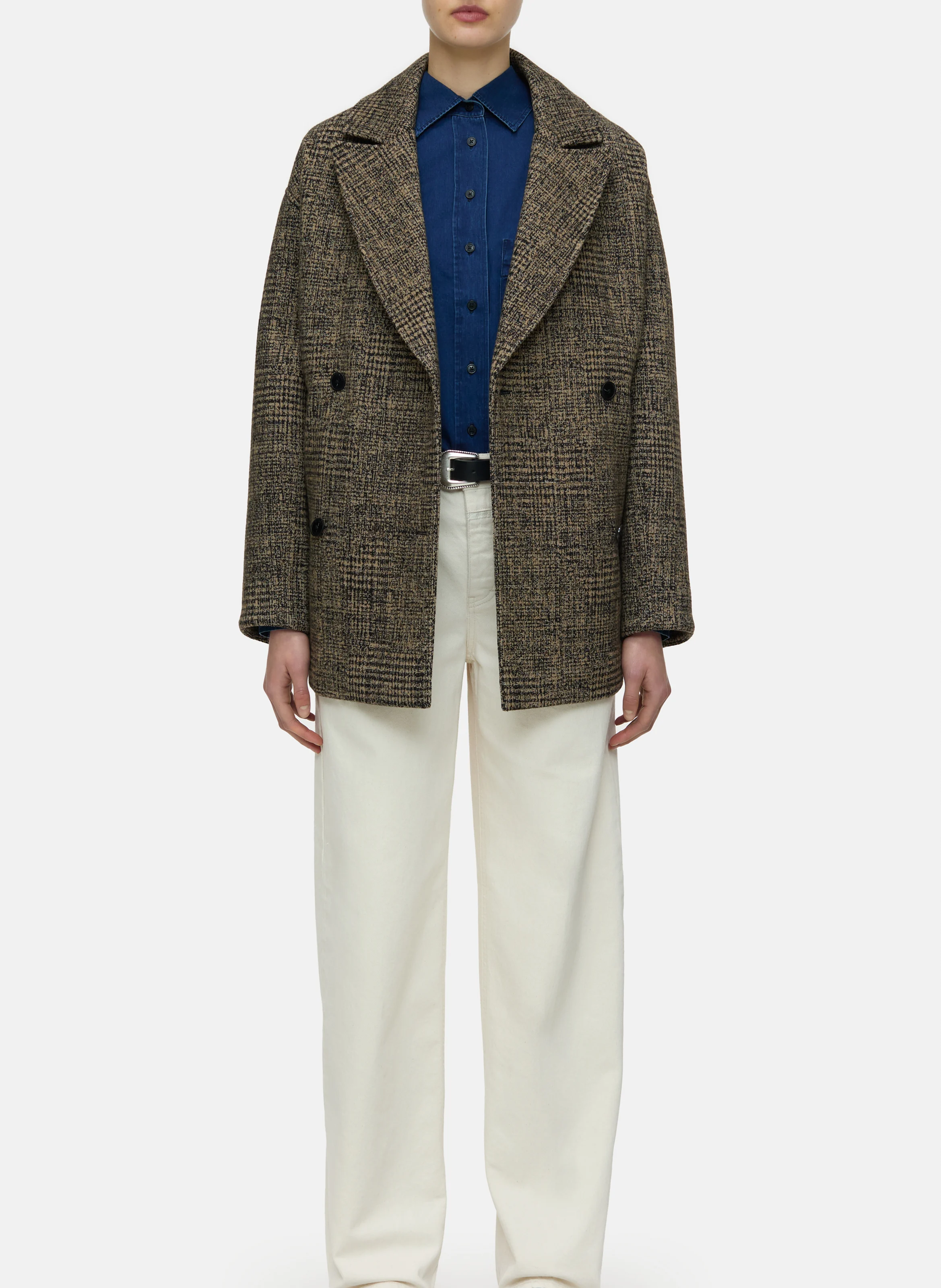 Trench court col chemise | Marron