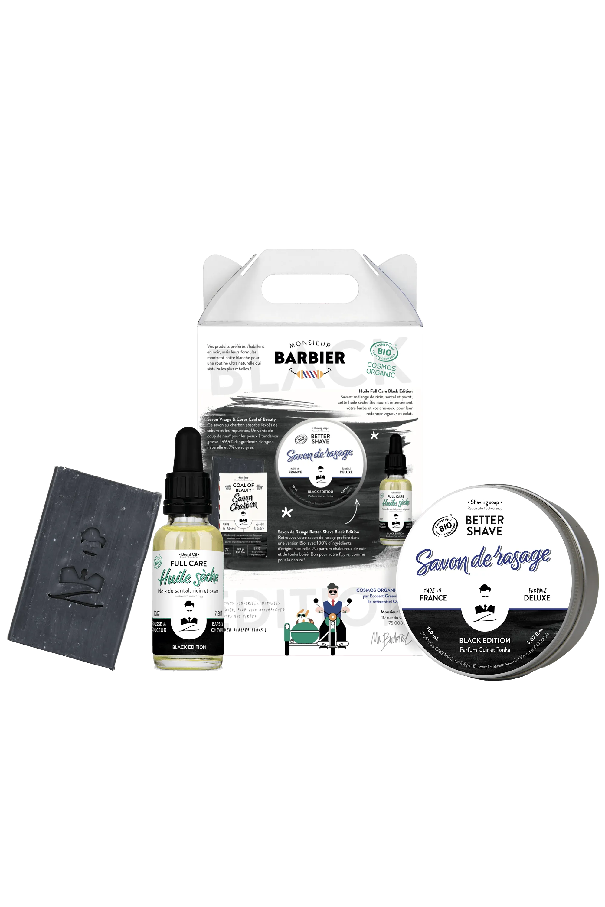 Monsieur Barbier Coffret soin visage pour homme Black Edition