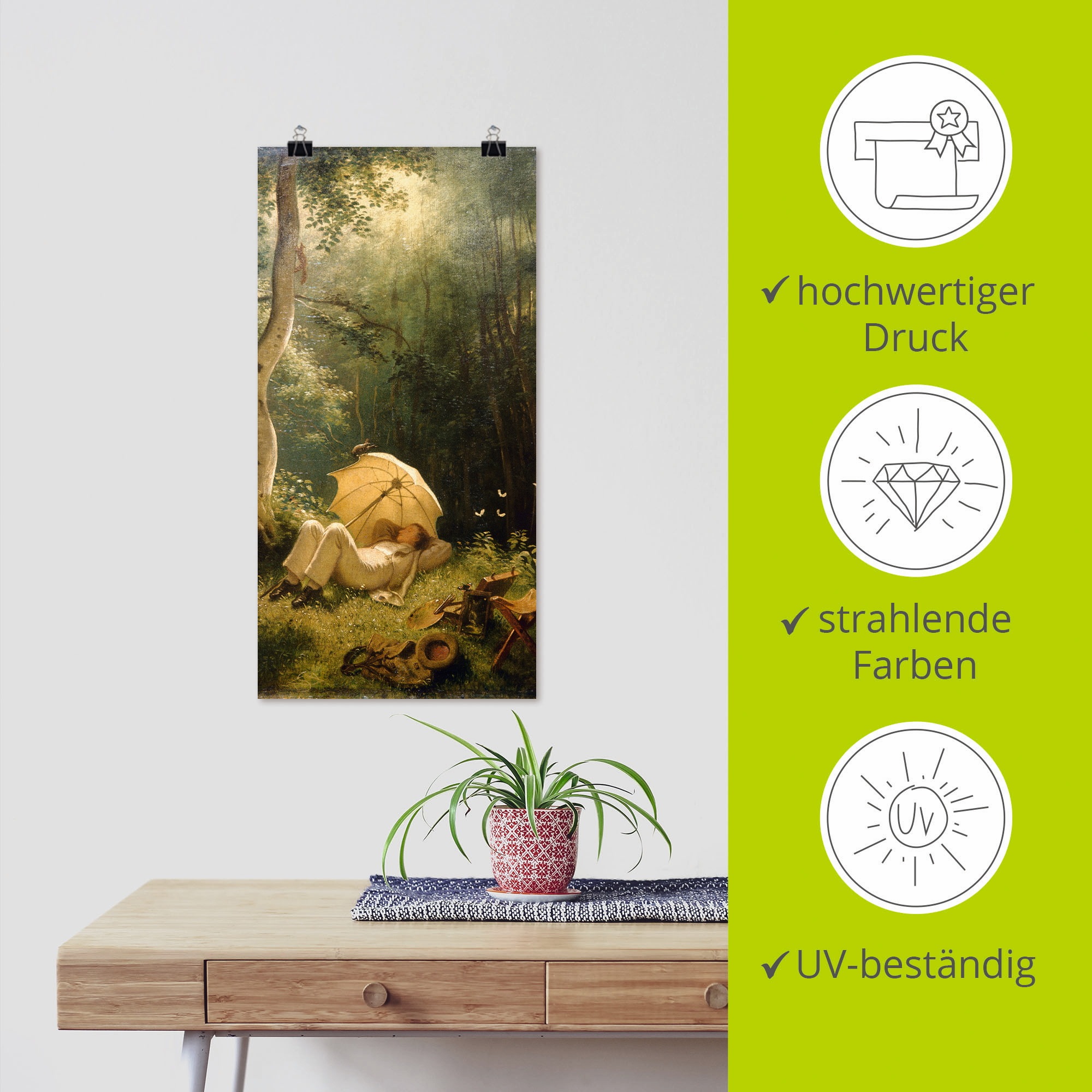 Artland Poster »Der Maler (Rast im Walde)« Mann 1 Stk. tlg. als Leinwandbild, Wandaufkleber oder Poster in versch. Grössen