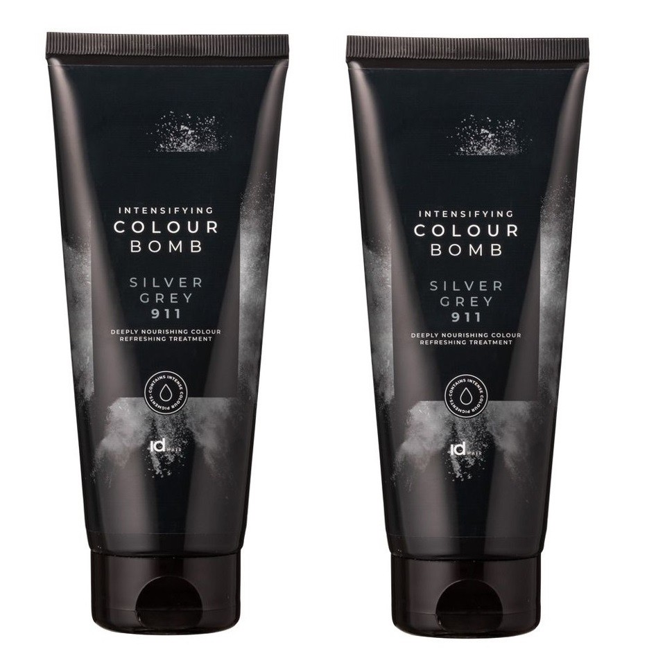 IdHAIR - 2 x Colour Bomb Silver Grey 911 200 ml - Hårfarve