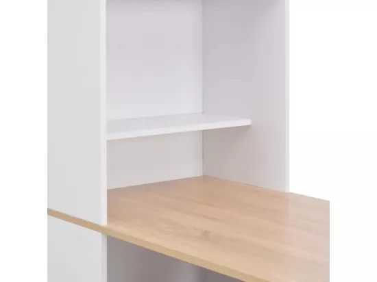 Table de bar avec armoire Blanc 115 x 59 x 200 cm