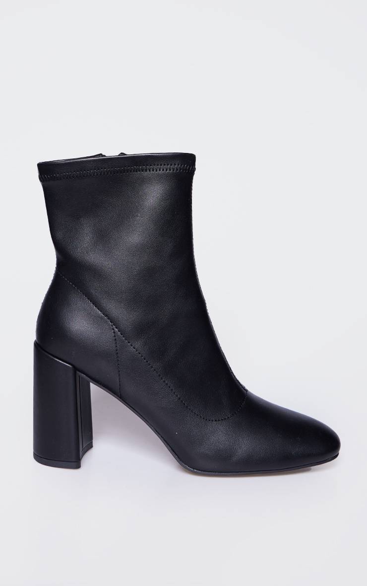 Noir Bottines Chaussettes À Talon Bout Rond Effet Croco En SYNTHÉTIQUE