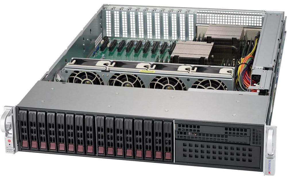 SuperChassis 213XAC-R1K05LP<br>2U Rackmount Chassis mit 16x 2.5