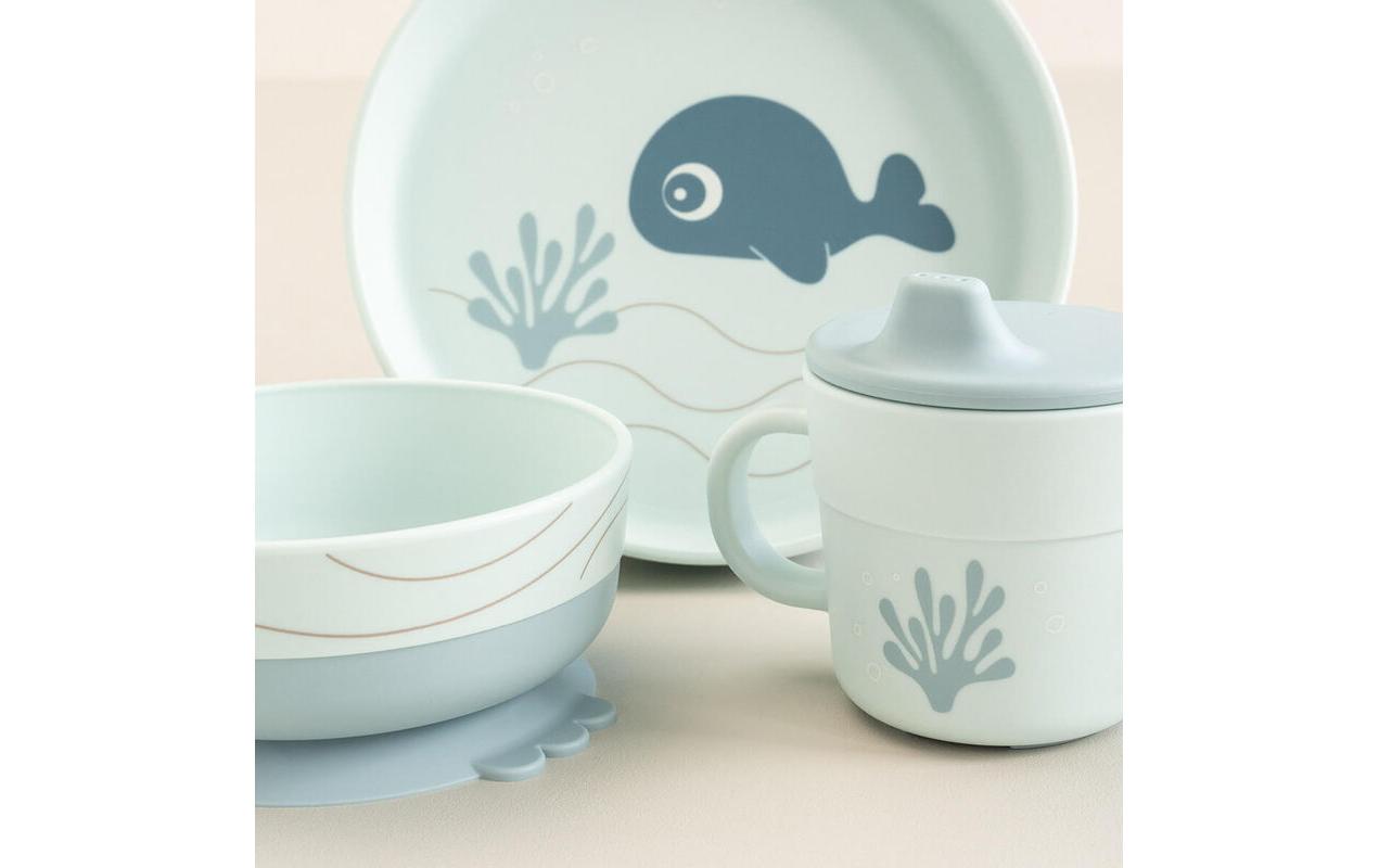 Kindergeschirrset Foodie Wally BlauGeschirr-Set mit Saugfuss