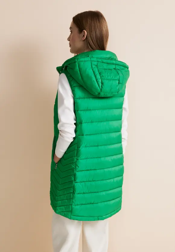 Kapuzen Longweste - arty green