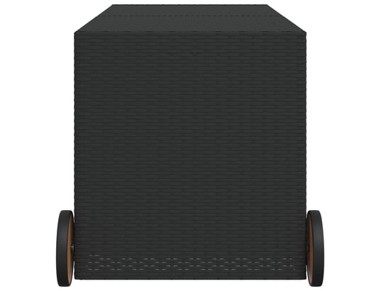 VIDAXL - Coffre Boîte de rangement de jardin et roues noir 283l résine tress...