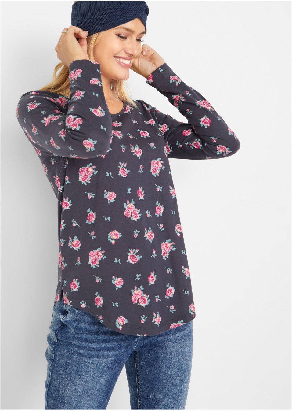 T-shirt à manches longues en coton imprimé
