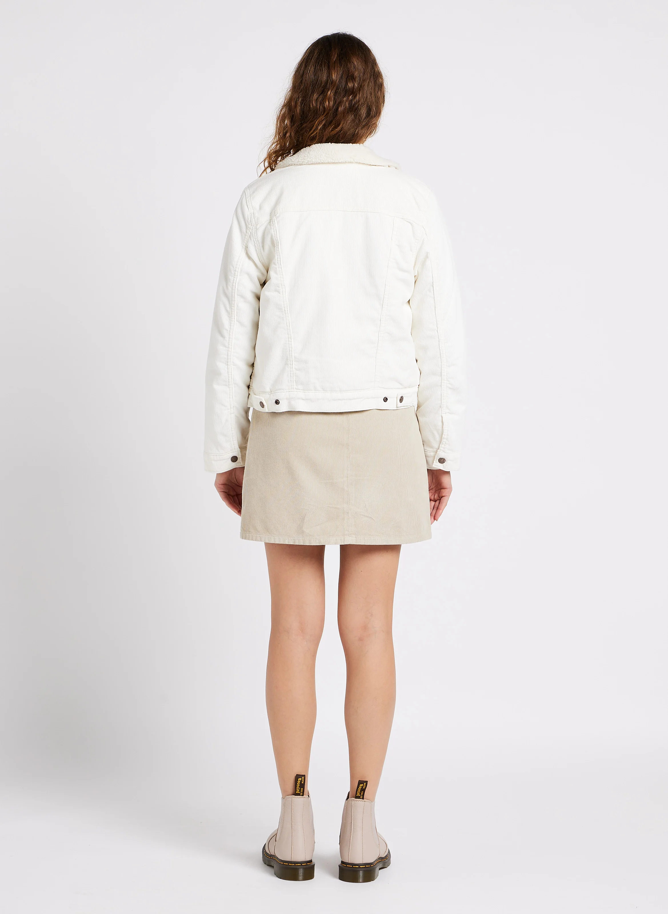 ROME - Jupe courte droite en coton | Beige