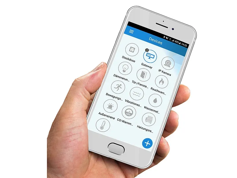 OLYMPIA ProHome 8700 - Hjemmealarmsystem - trådløs - Mobil - Wi-Fi - 2.4 Ghz, 868.5 MHz - hvid