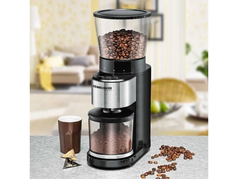Rommelsbacher EKM 500 - Kaffekværn/køkkenvægt - 160 W - sort/rustfrit stål