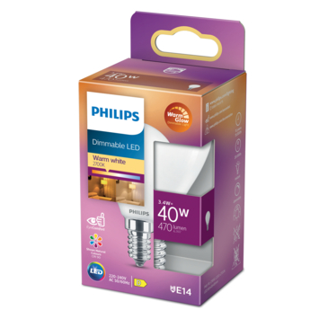 Philips LED kogel E14 40W mat warmglow dimbaar