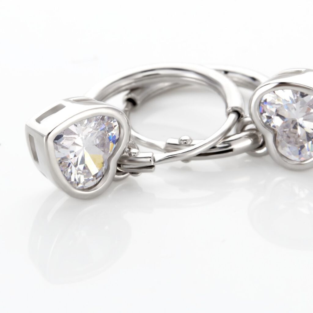 Créoles Argent Blanc Dahud Oxydes De Zirconium