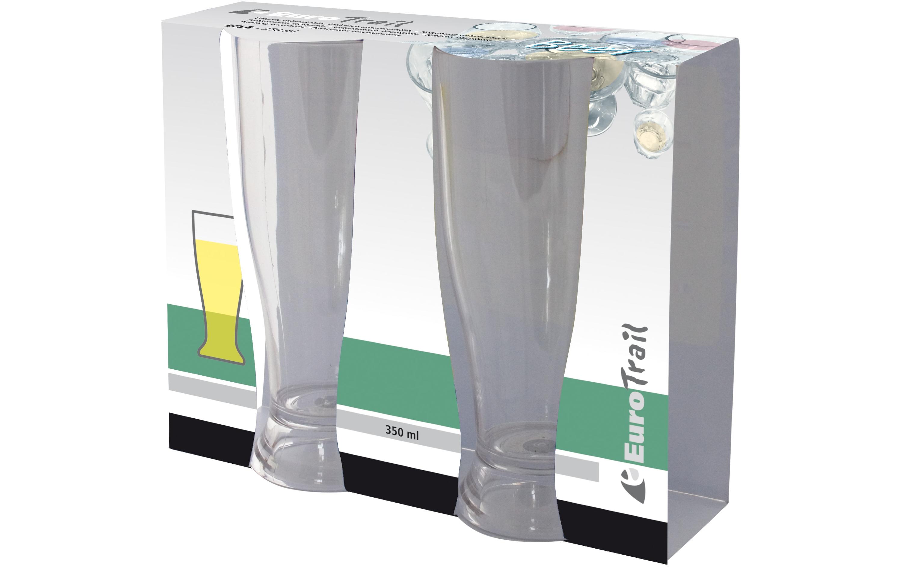 Outdoor-Bierglas mit Fuss 2-er SetGeschwungene Weizenbiergläser für Weizen- und Weissbiere