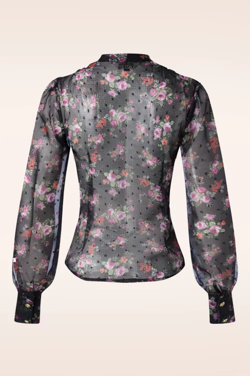 Banned Retro Rosa blouse in zwart