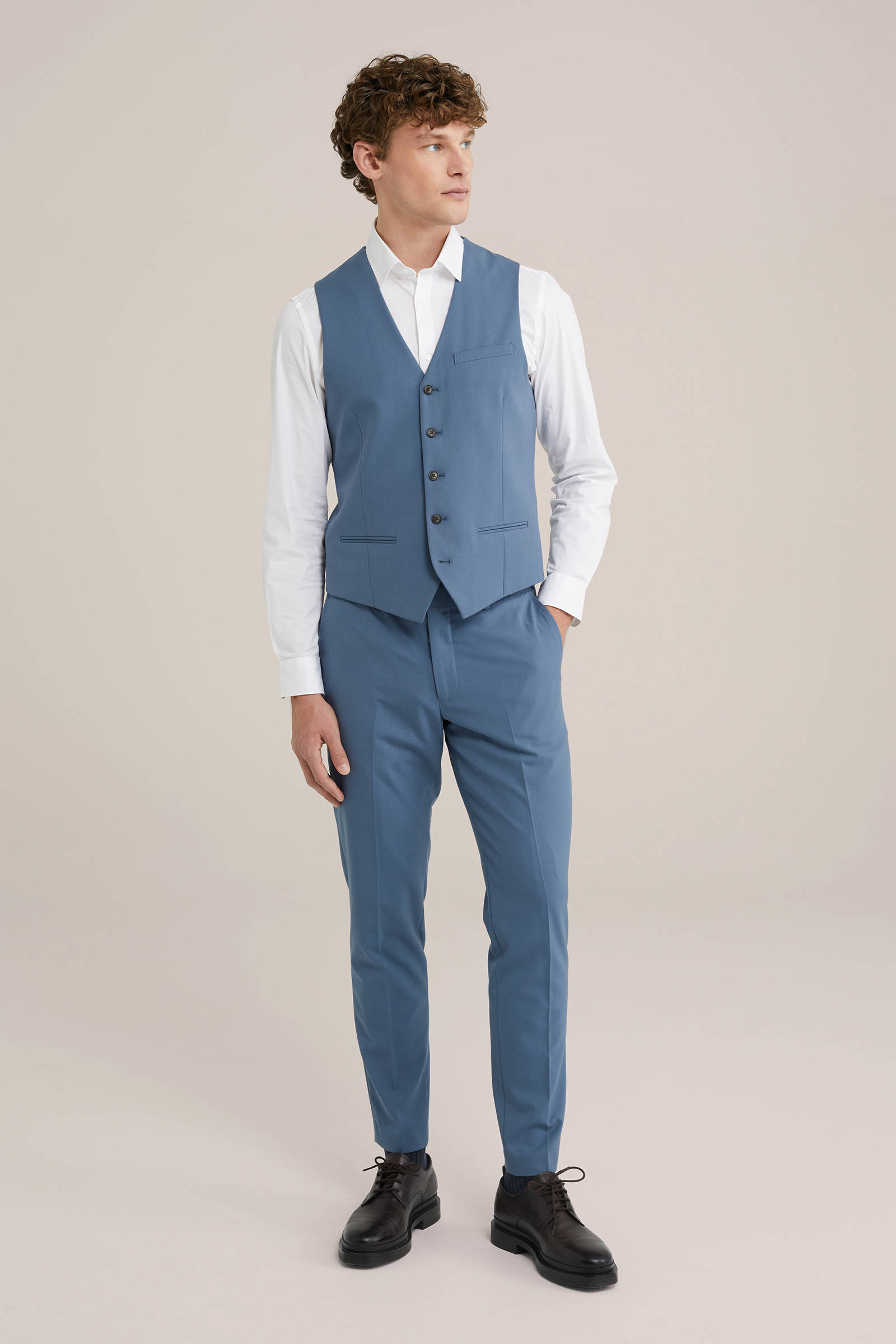 WE Fashion gilet van polyester Rural Blue