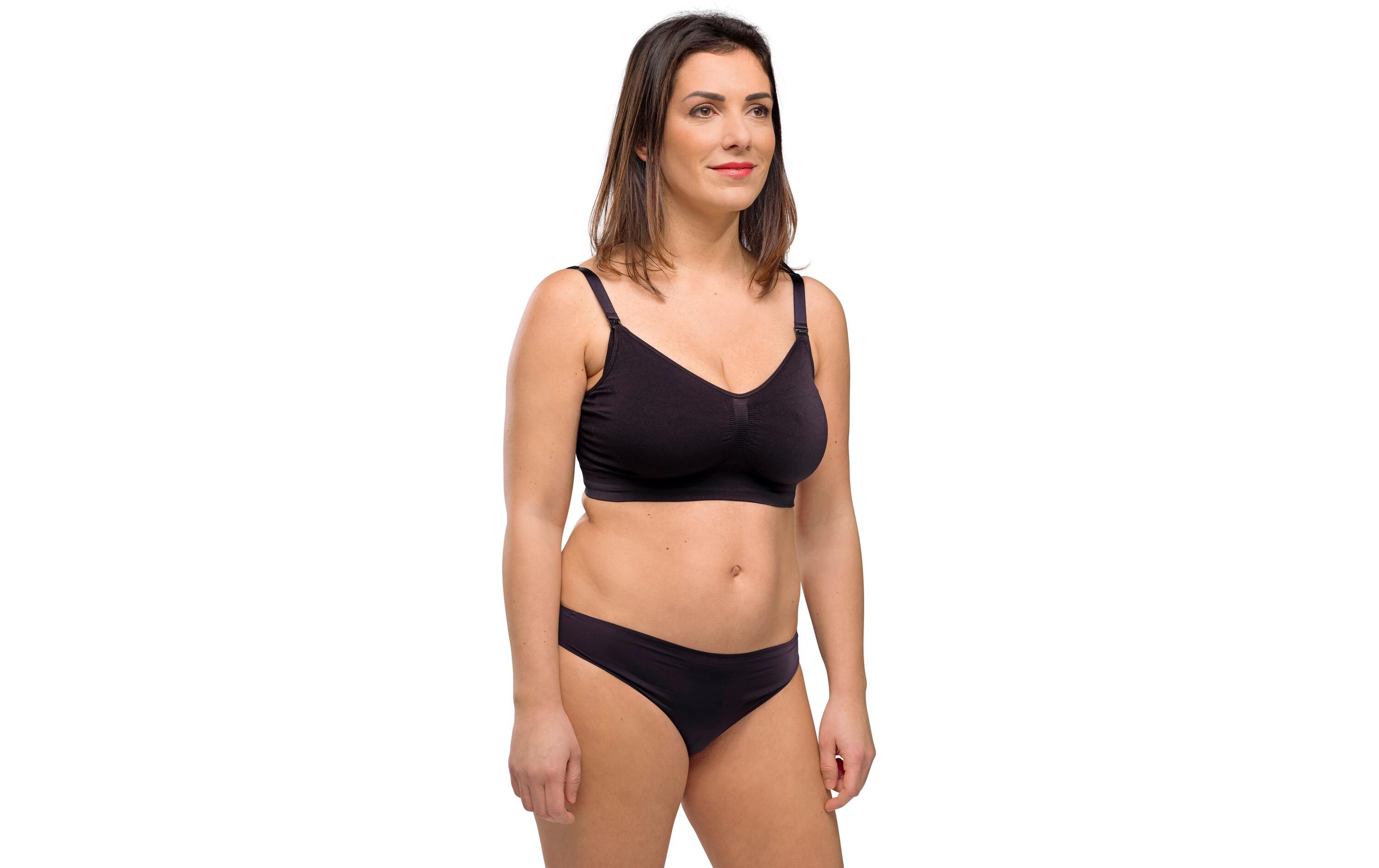 Still-BH Seamless Original 2er Beige Schwarz XLNahtloser Umstands- und Still-BH mit BH-Verlängerung und einfacher Einhandöffnung