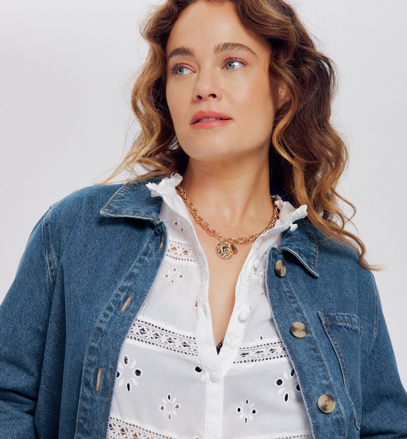 Veste surchemise en jean ALMA - Jean brut