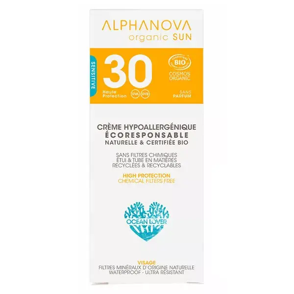 Protetor solar orgânico Alphanova Sun FPS 30 50ml