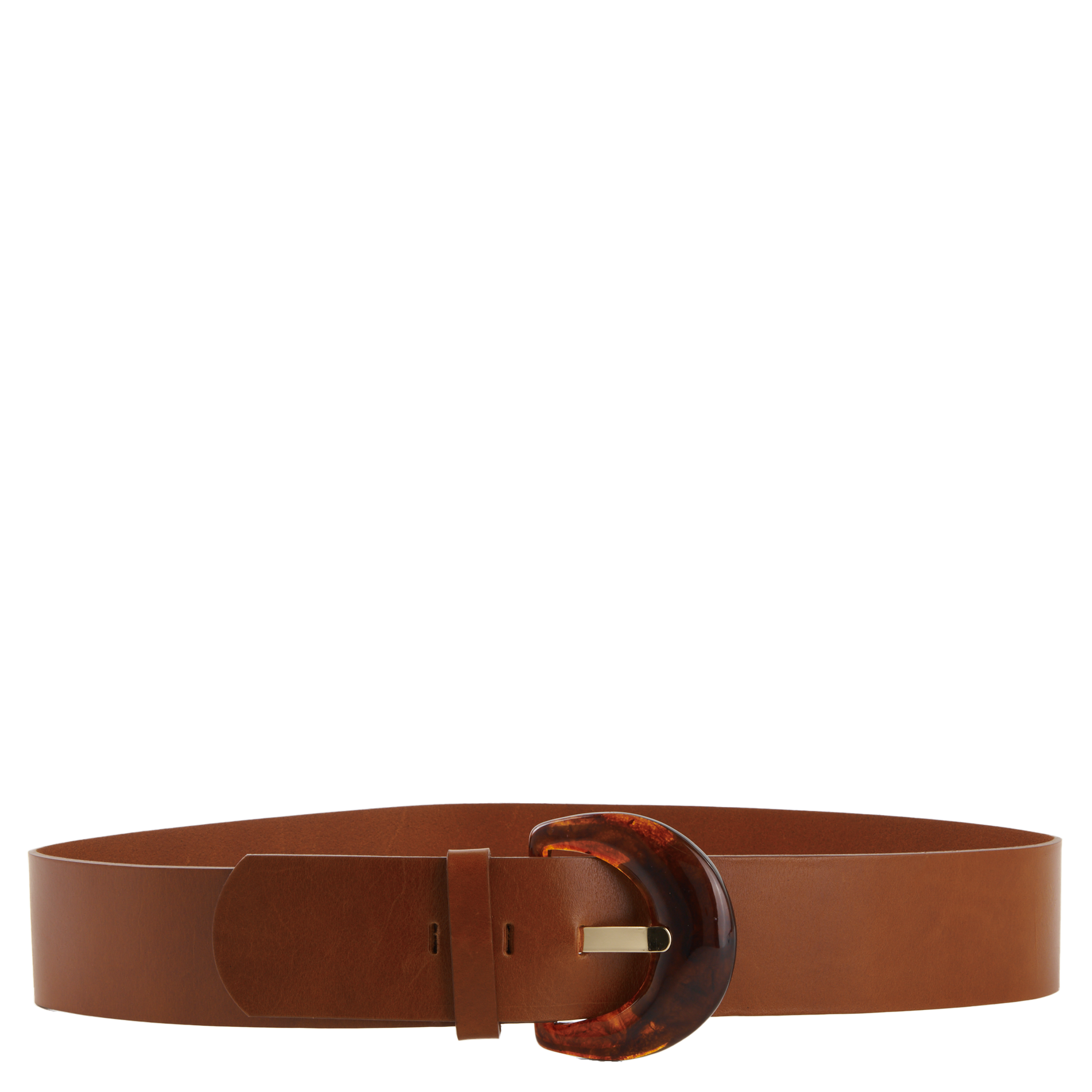 ALIA - Ceinture large en cuir | Marron