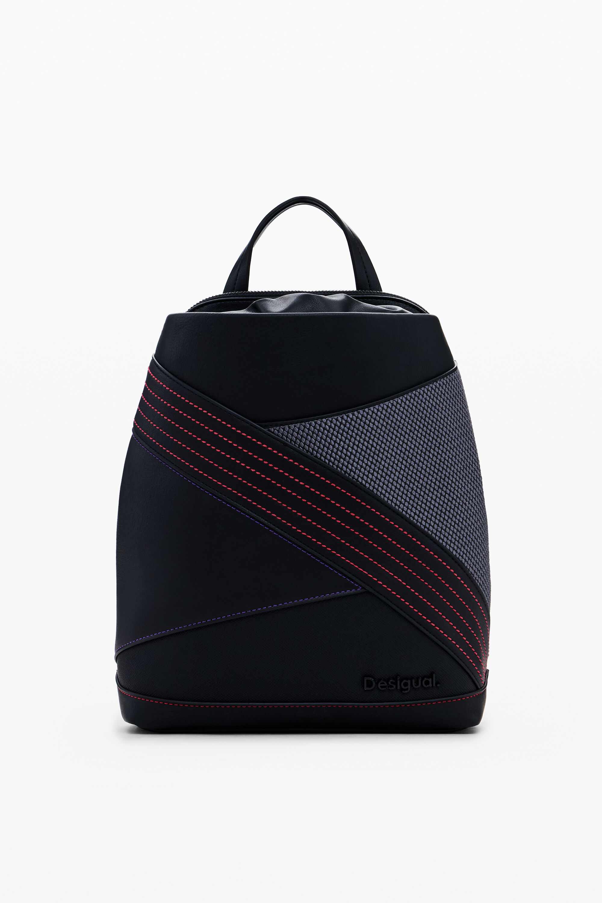 Mochila acolchoada com costuras, tamanho P